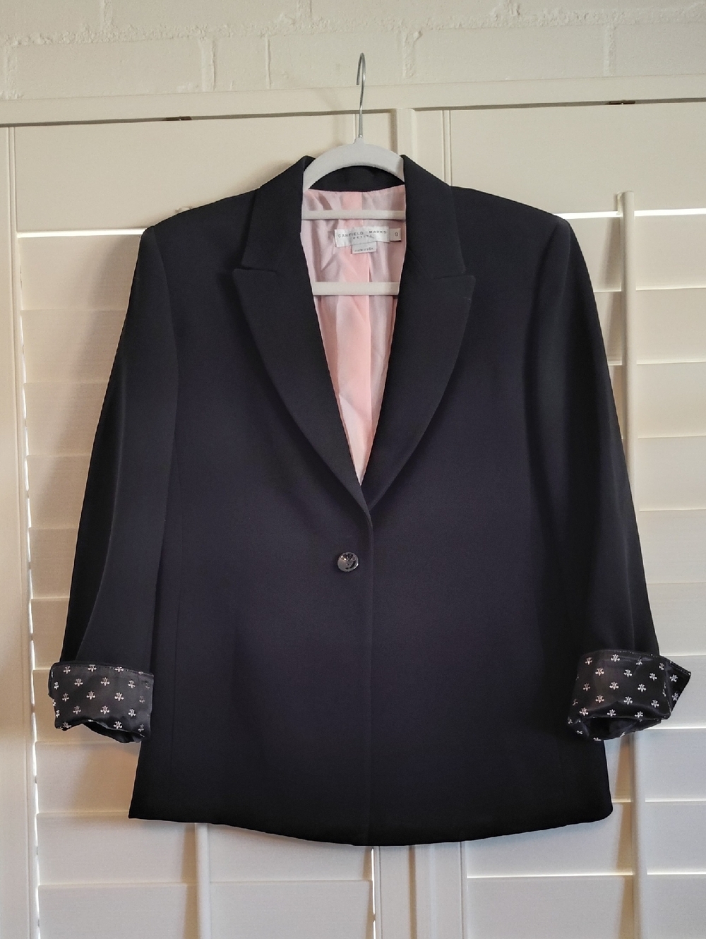 Women’s Black Blazer with Pink Lining